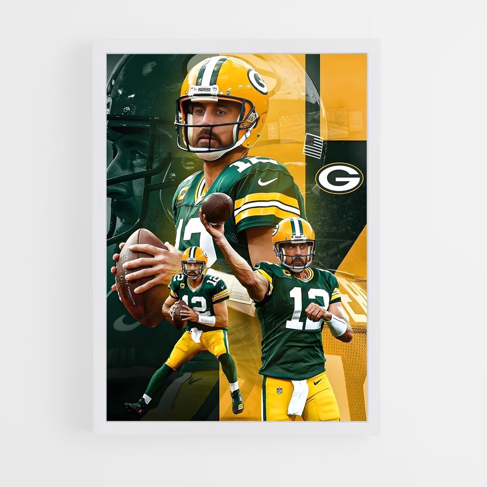 Poster Aaron Rodgers G – affiche Football US (vue 3)