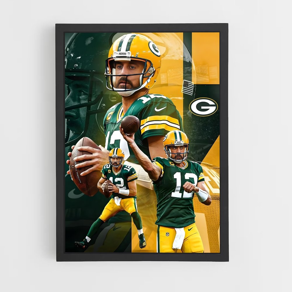 Poster Aaron Rodgers G – affiche Football US (vue 2)