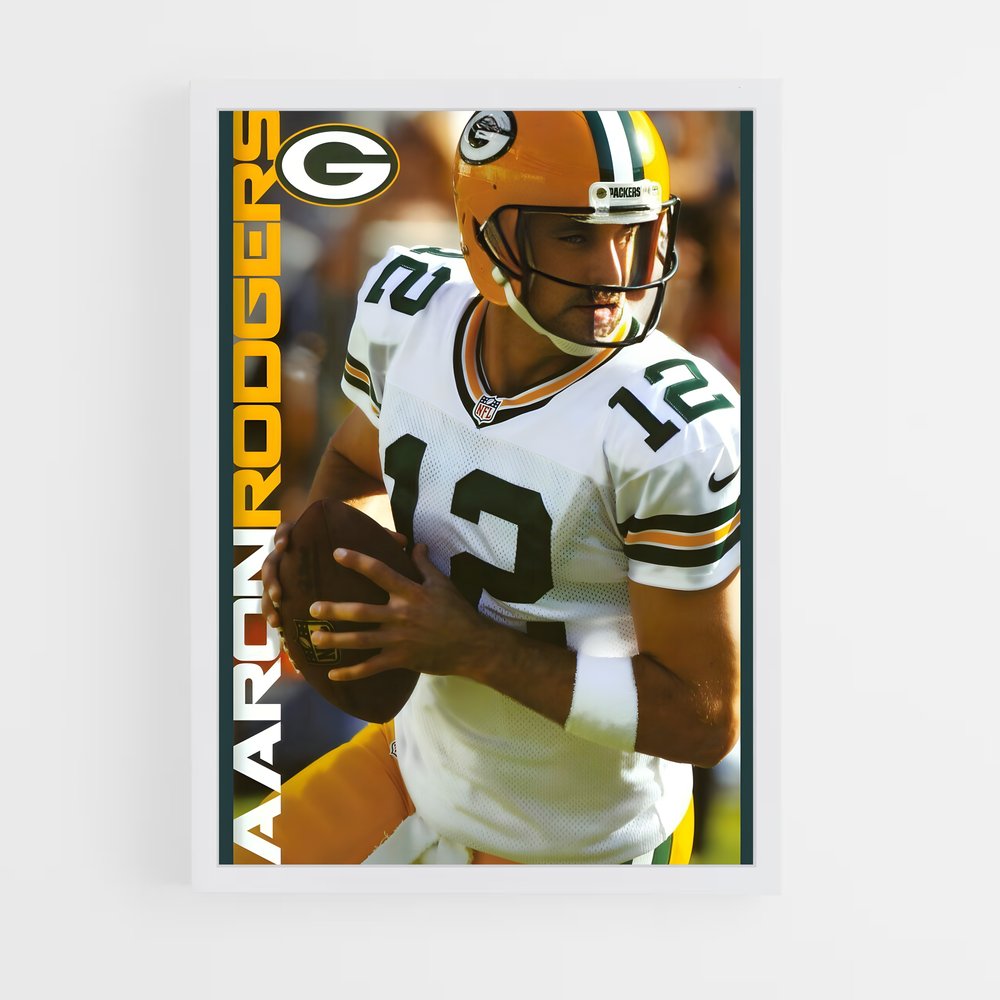 Poster Retro Aaron Rodgers – affiche Football US (vue 3)