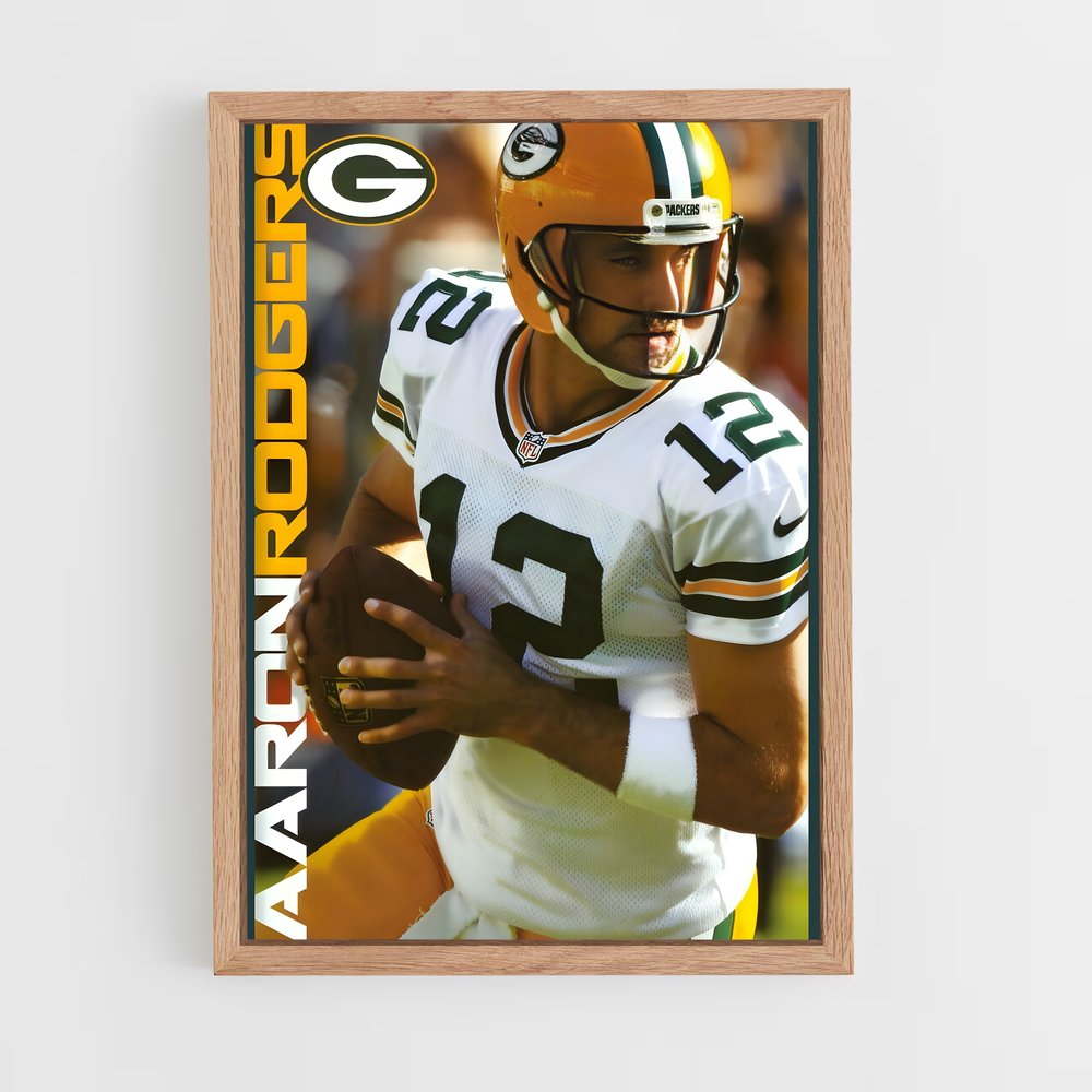 Poster Retro Aaron Rodgers – affiche Football US (vue 4)