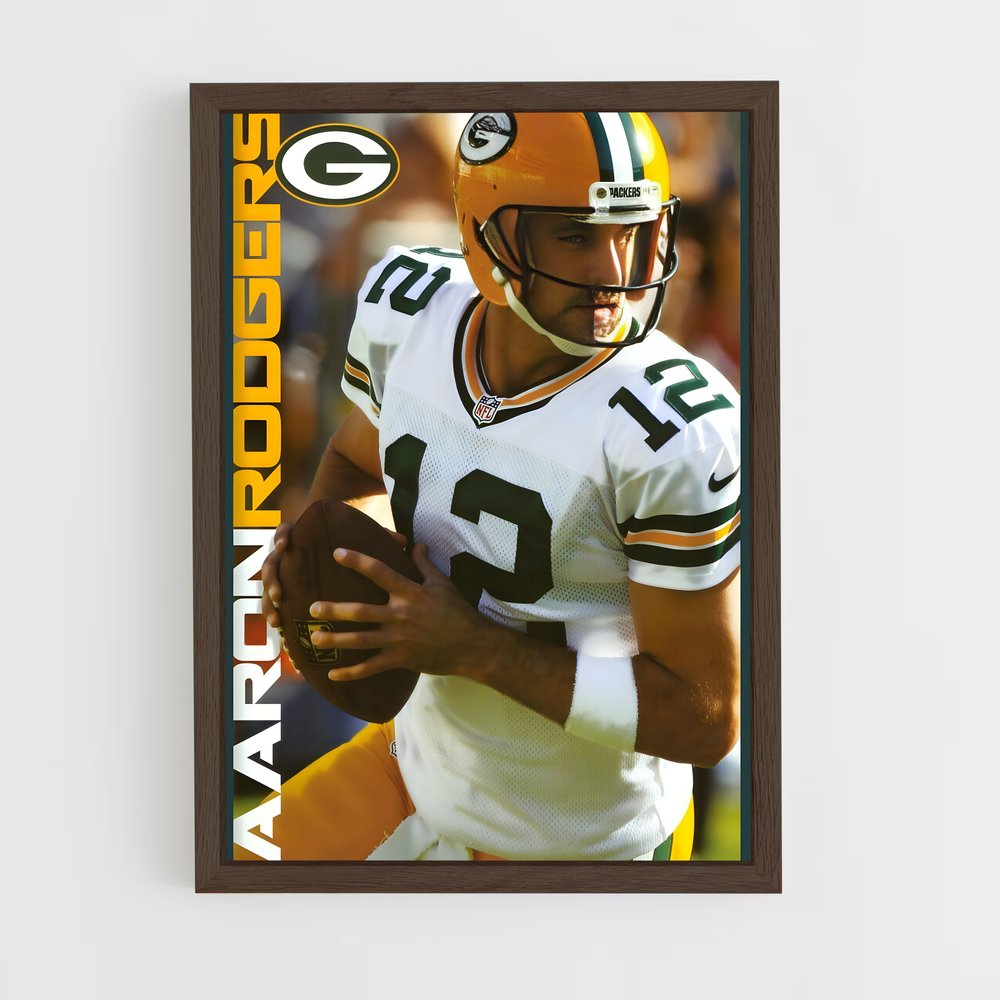 Poster Retro Aaron Rodgers – affiche Football US (vue 5)