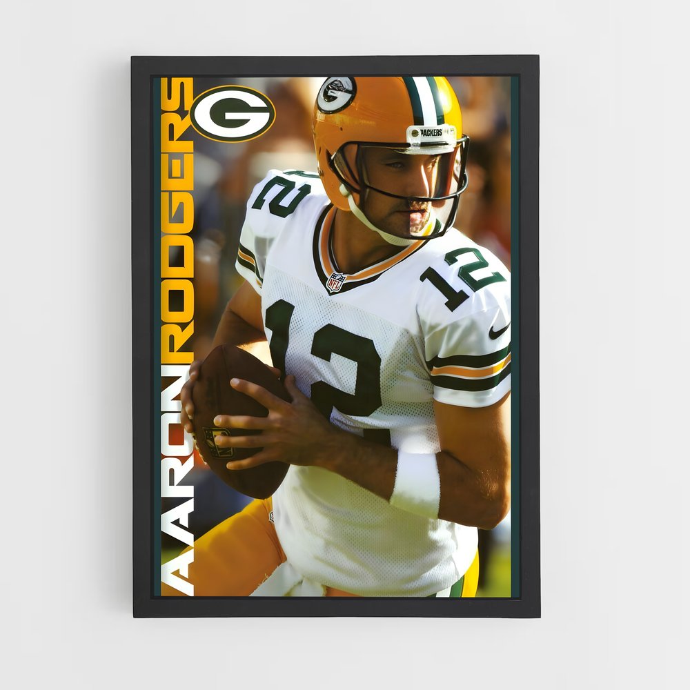 Poster Retro Aaron Rodgers – affiche Football US (vue 2)