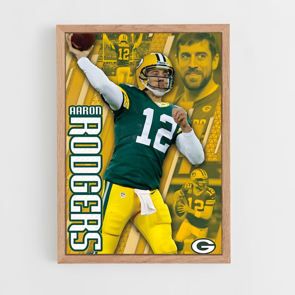 Poster Aaron Rodgers Ballon – affiche Football US (vue 4)