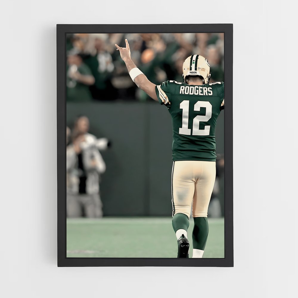 Poster Aaron Rodgers Bras – affiche Football US (vue 2)