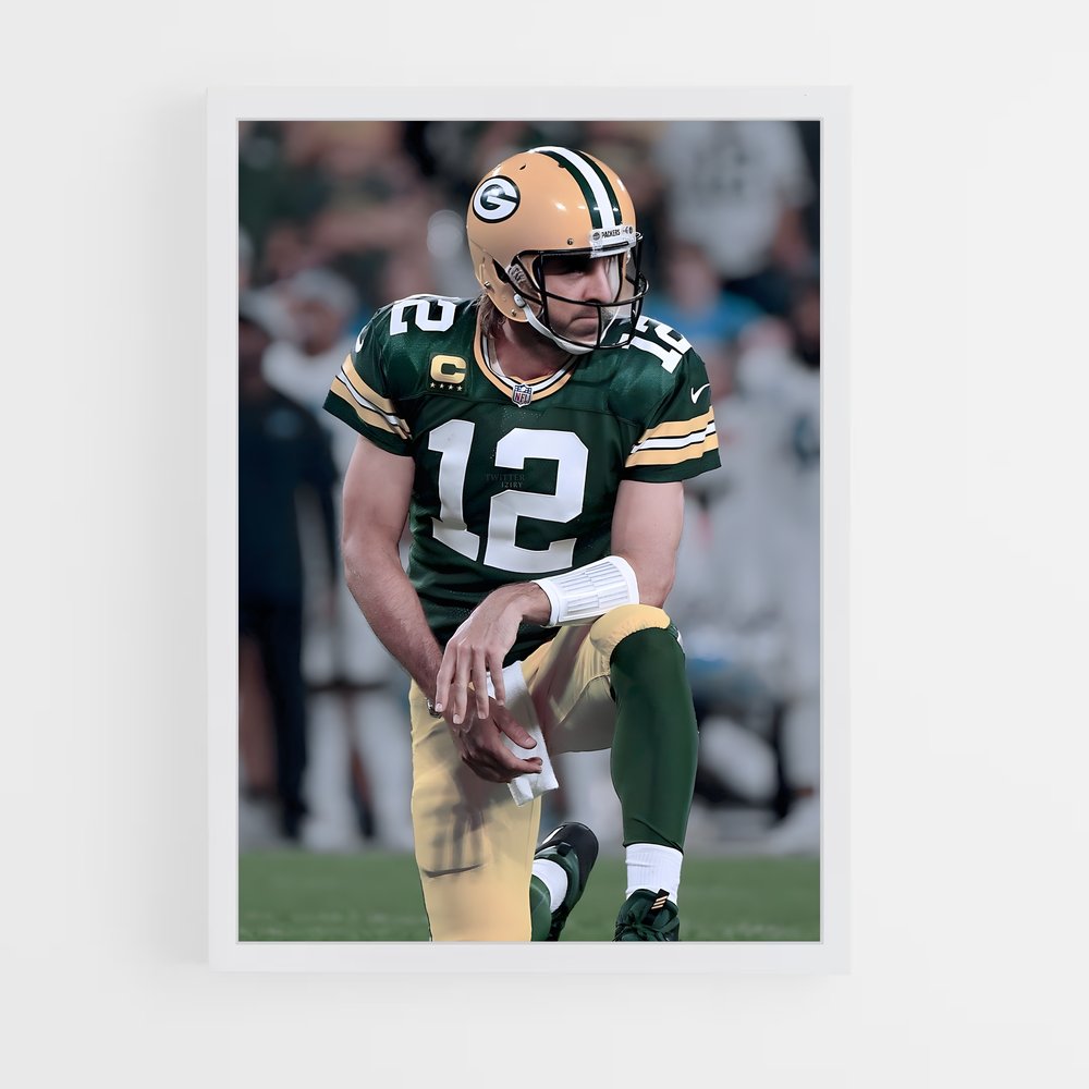 Poster Genoux Aaron Rodgers – affiche Football US (vue 3)