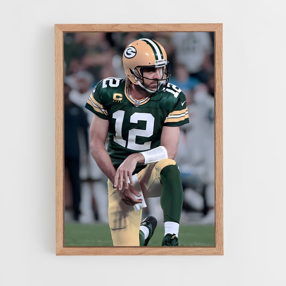 Poster Genoux Aaron Rodgers – affiche Football US (vue 4)