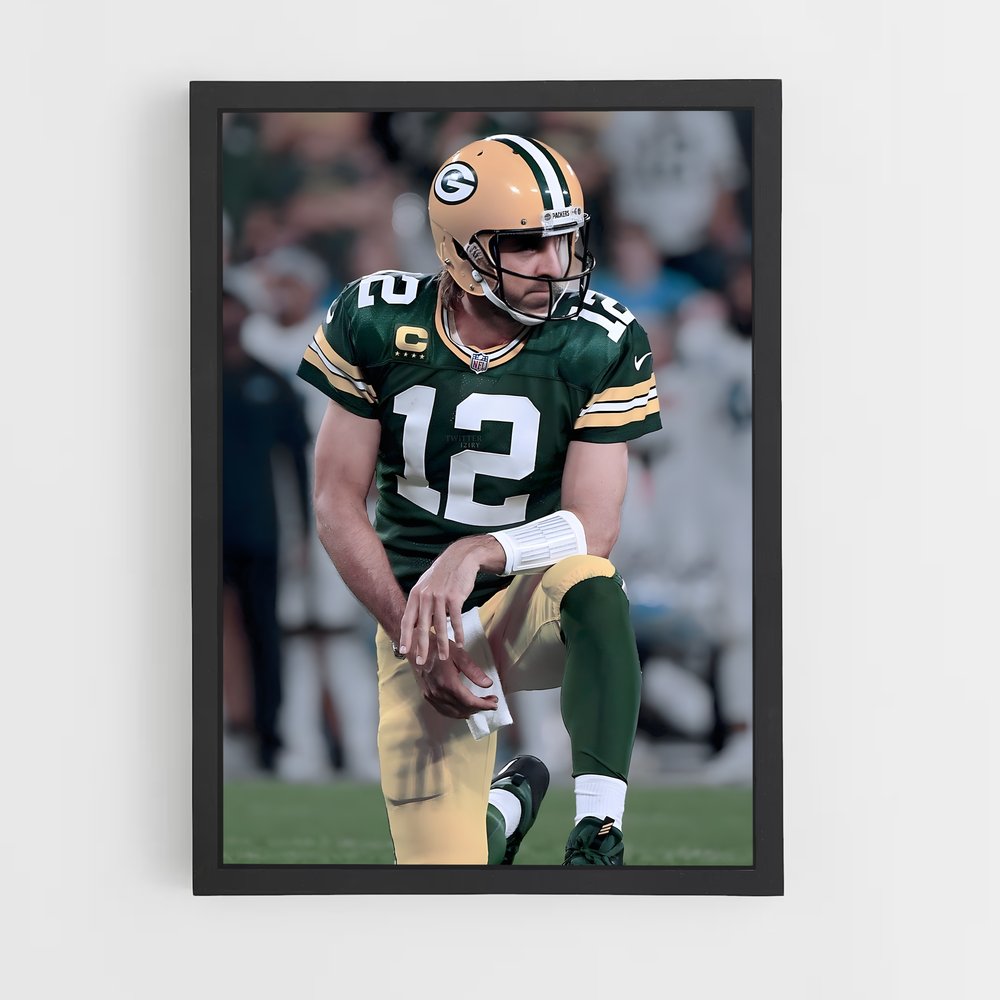 Poster Genoux Aaron Rodgers – affiche Football US (vue 2)