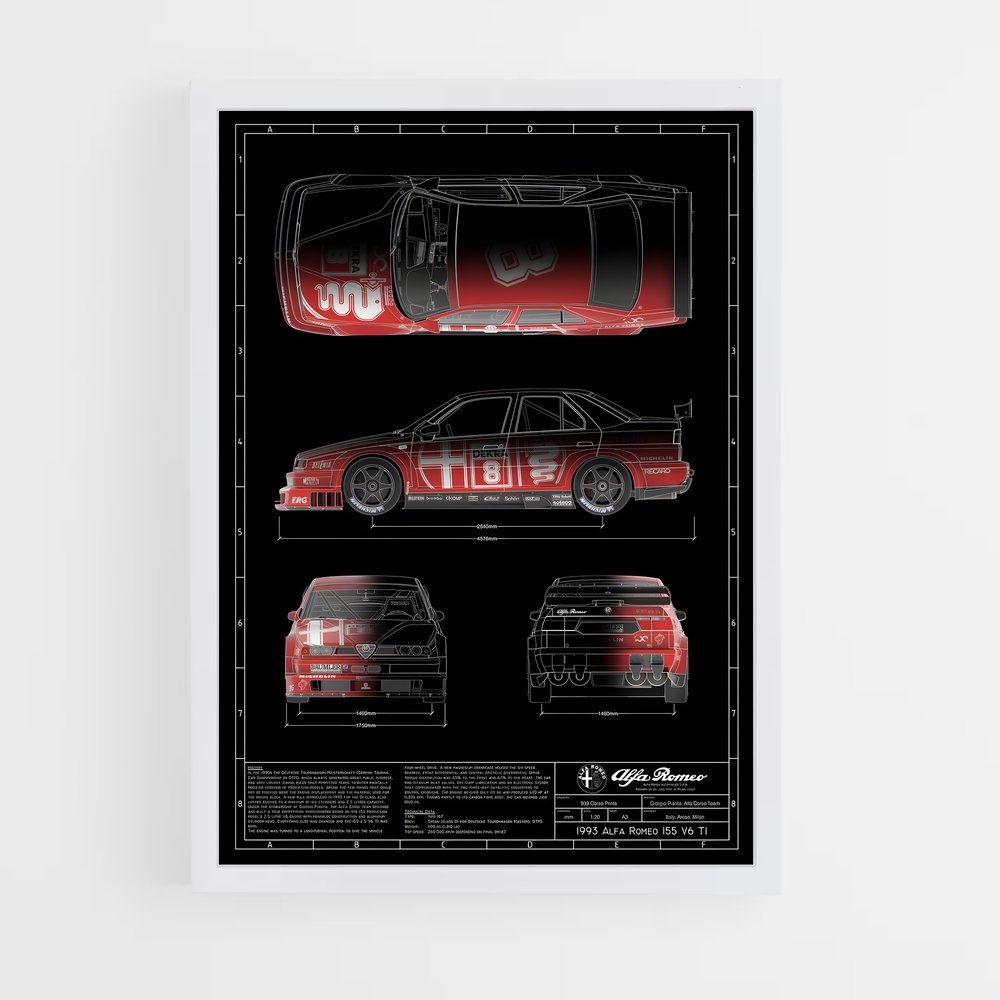Poster Alfa Romeo 155 (vue 3)