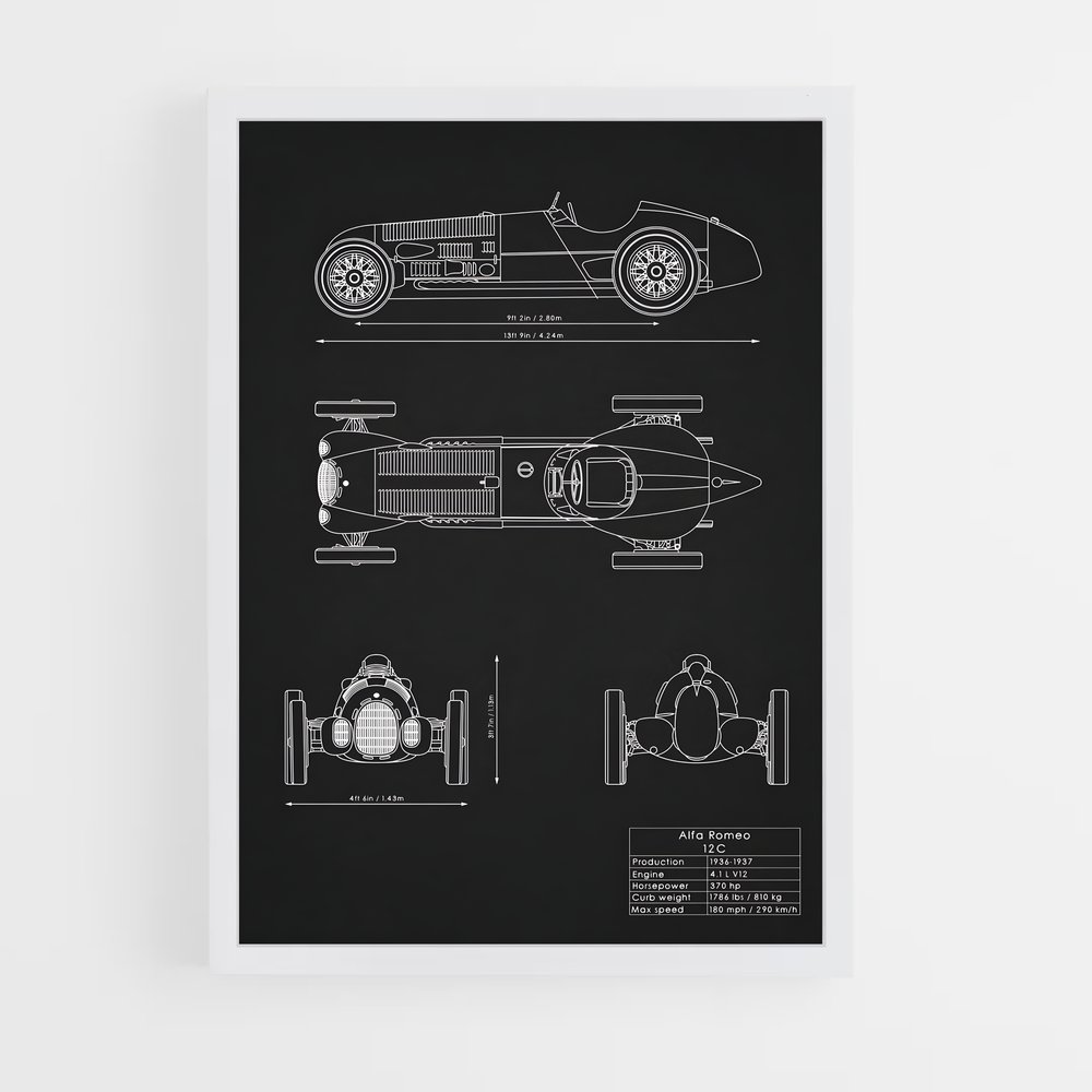 Poster Alfa Romeo 12C (vue 3)