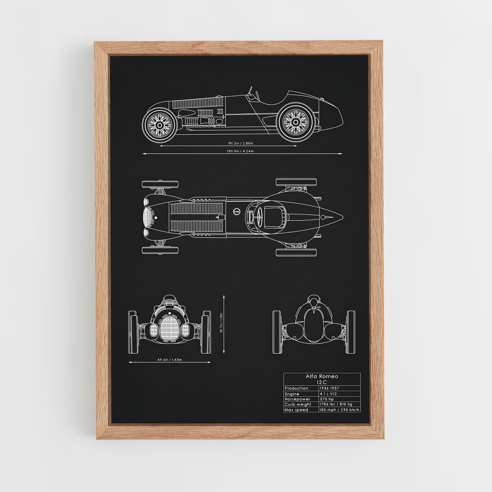 Poster Alfa Romeo 12C (vue 4)