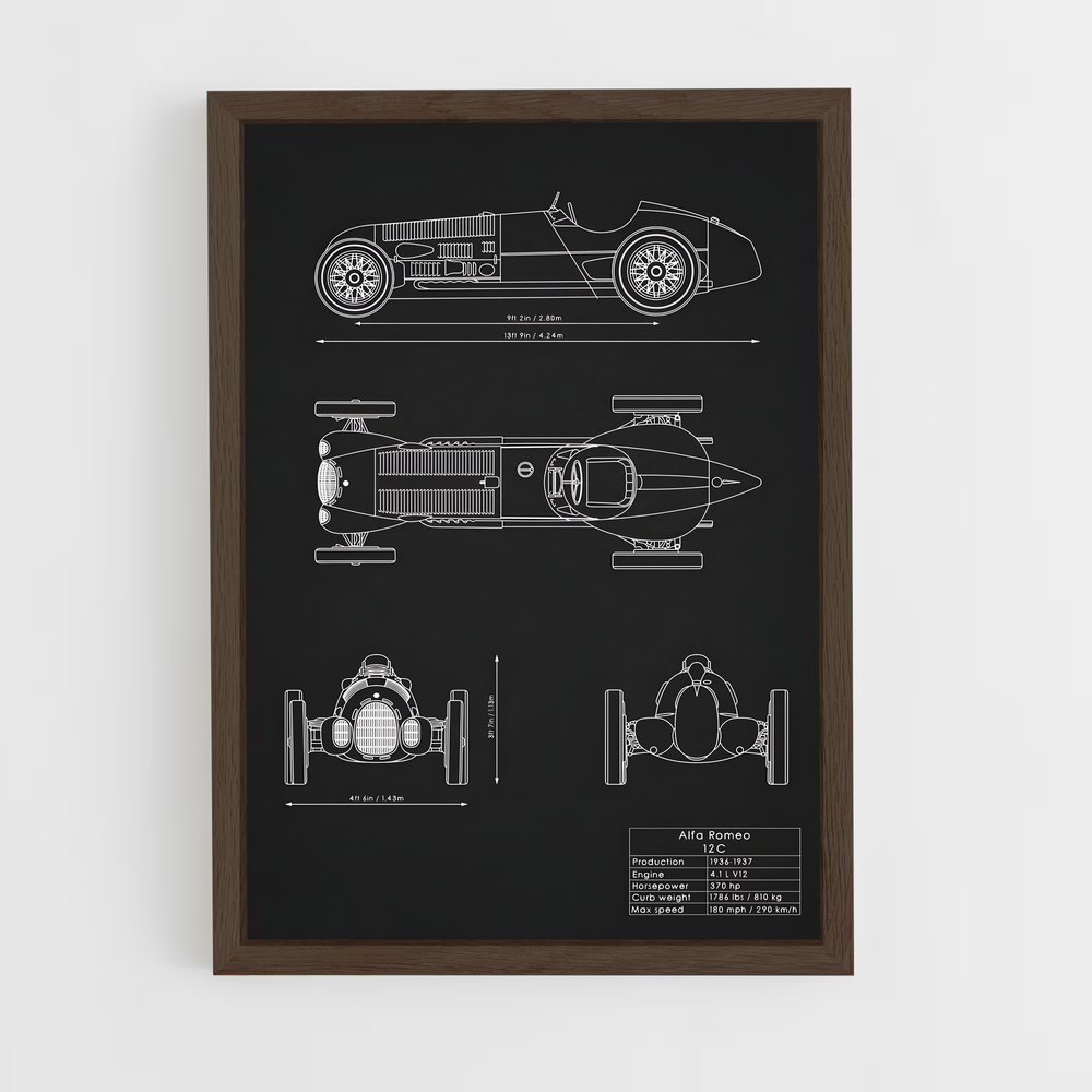 Poster Alfa Romeo 12C (vue 5)