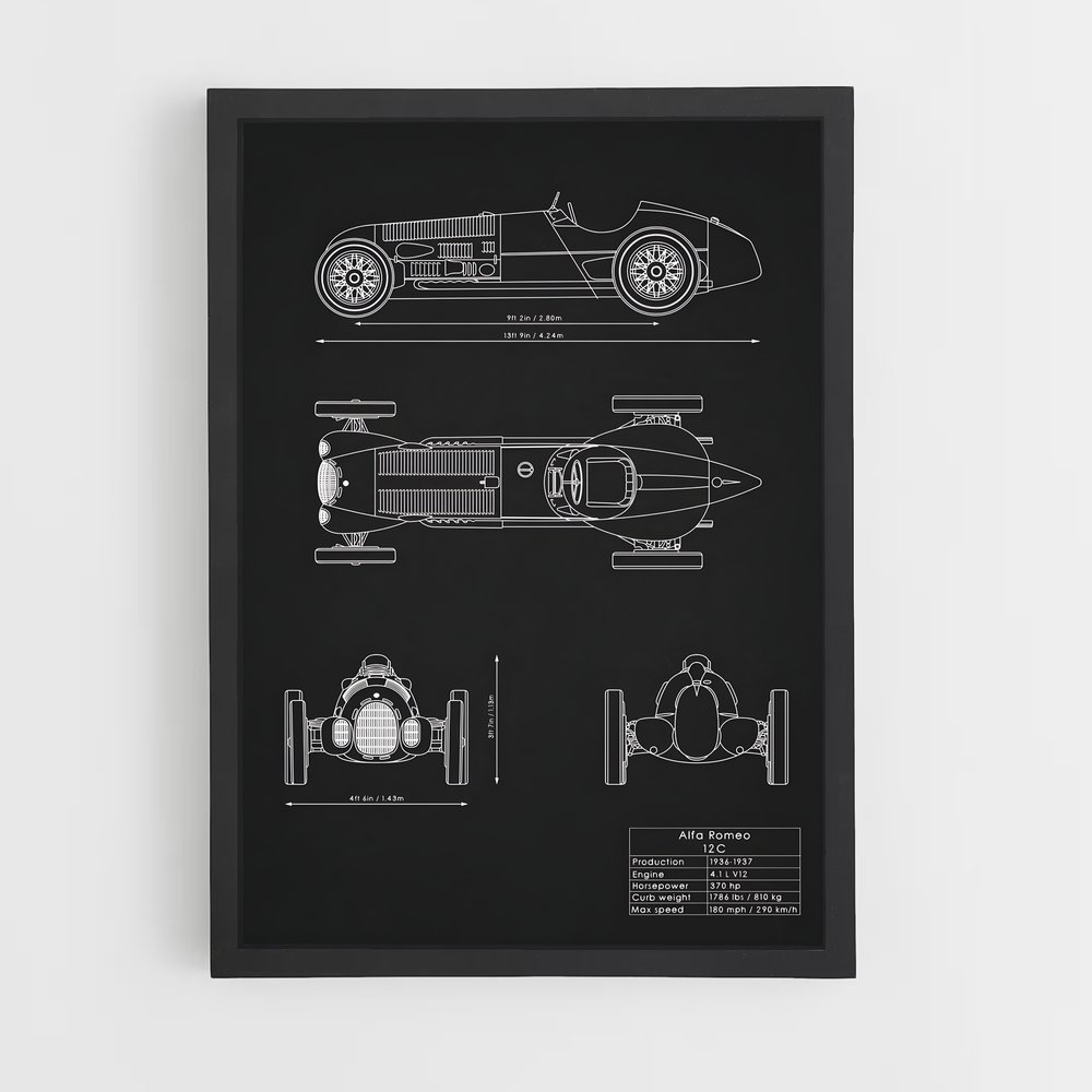 Poster Alfa Romeo 12C (vue 2)