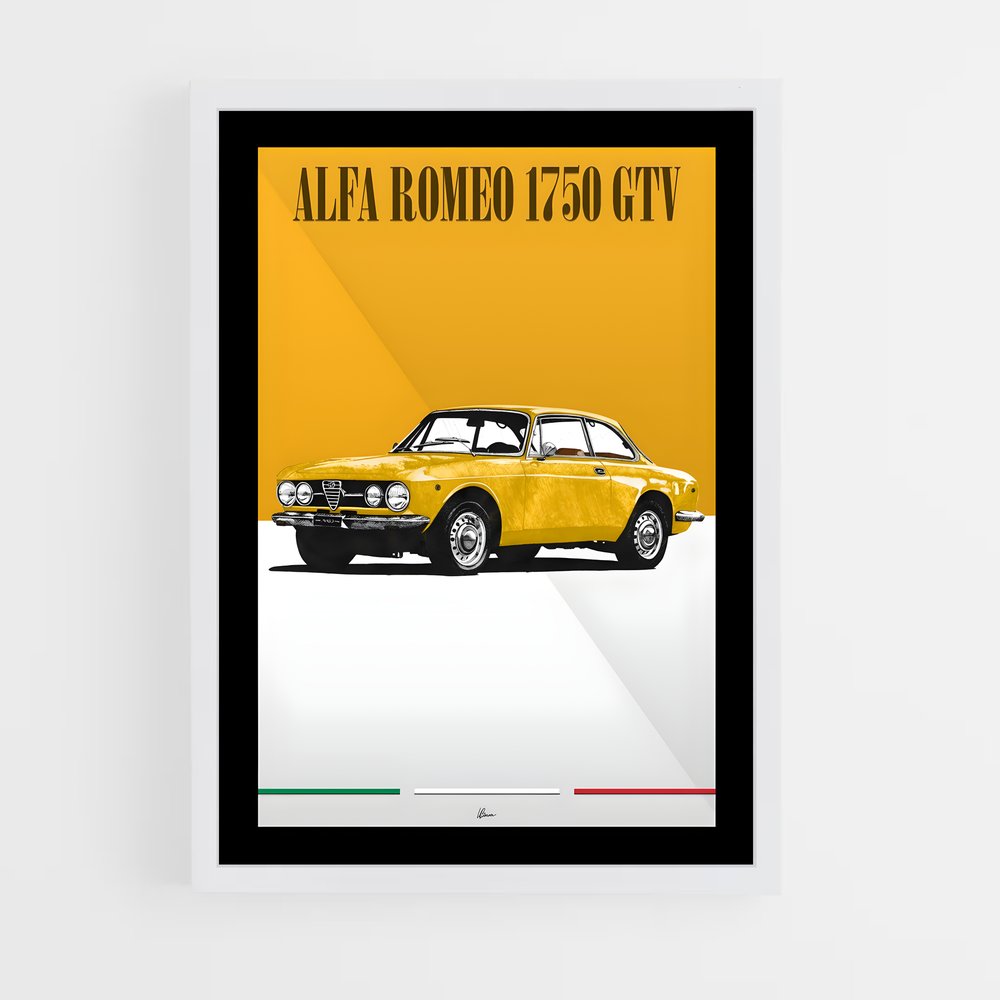 Poster Alfa Romeo Jaune (vue 3)