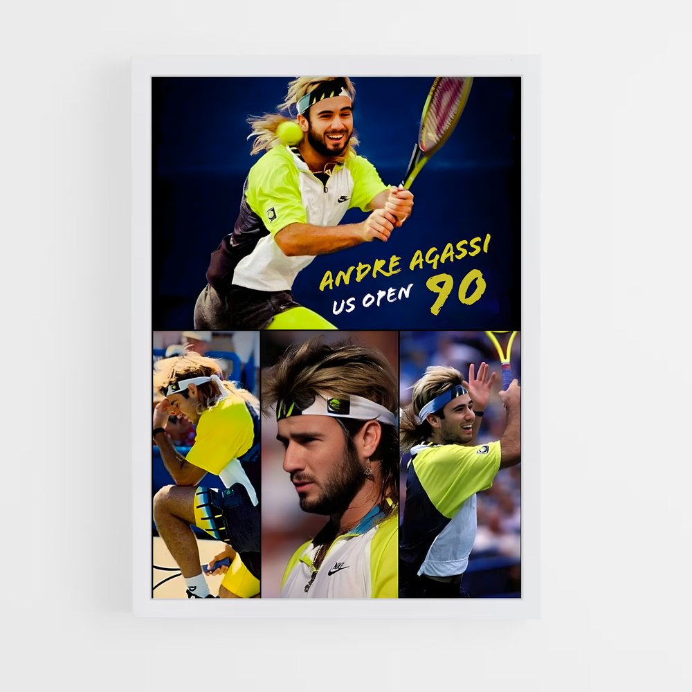 Poster Andre Agassi US open – affiche Tennis (vue 3)