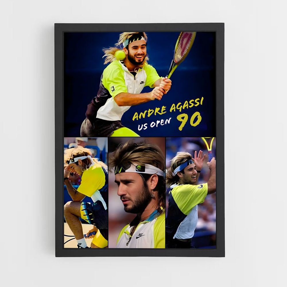 Poster Andre Agassi US open – affiche Tennis (vue 2)