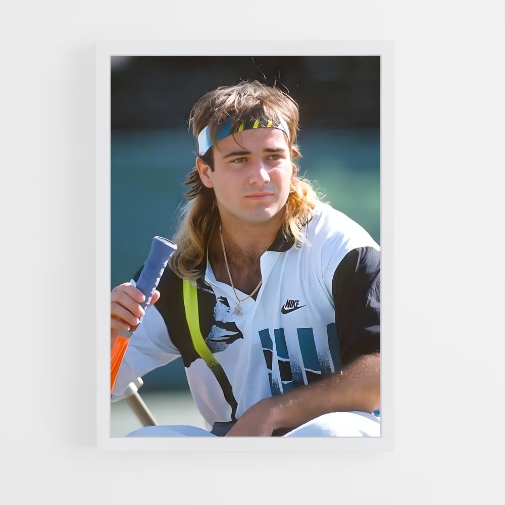 Poster Andre Agassi Retro – affiche Tennis (vue 3)