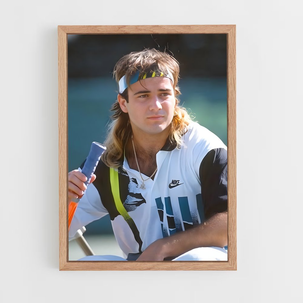 Poster Andre Agassi Retro – affiche Tennis (vue 4)