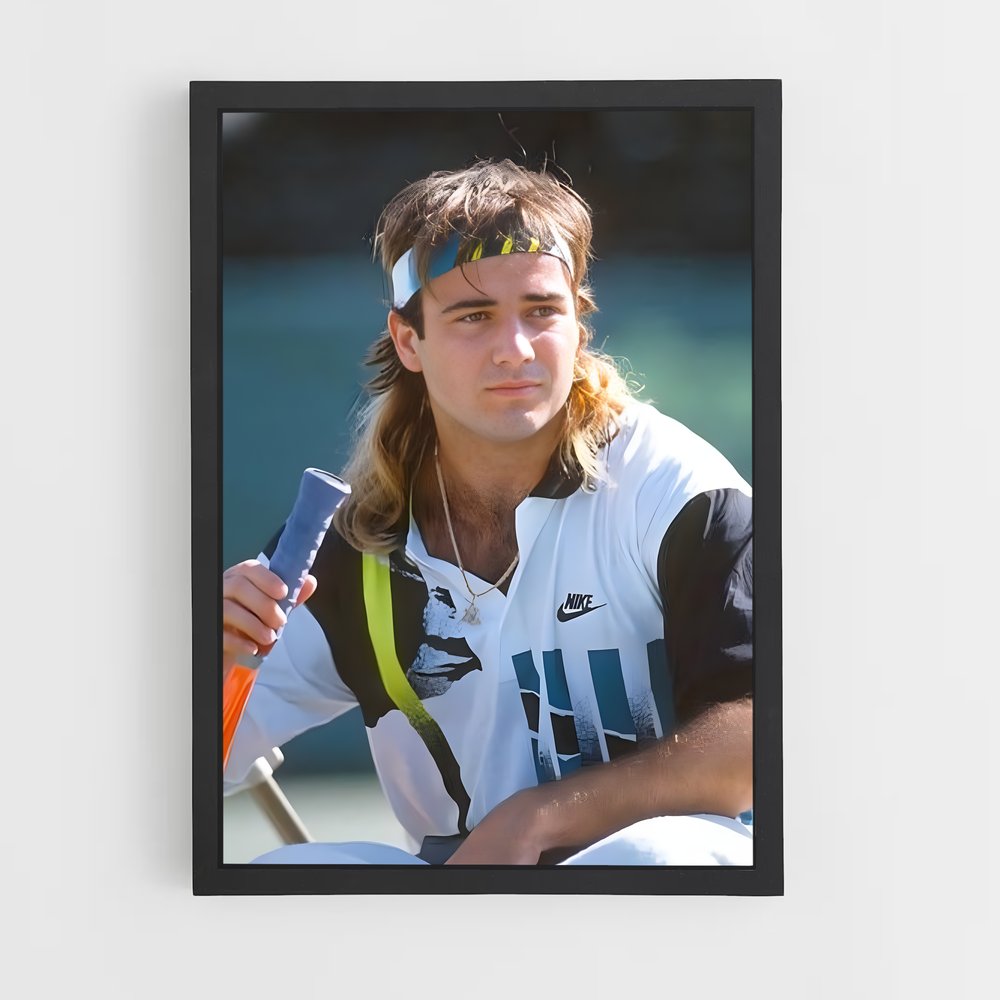 Poster Andre Agassi Retro – affiche Tennis (vue 2)