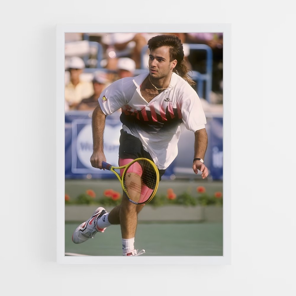 Poster Mullet Andre Agassi – affiche Tennis (vue 3)
