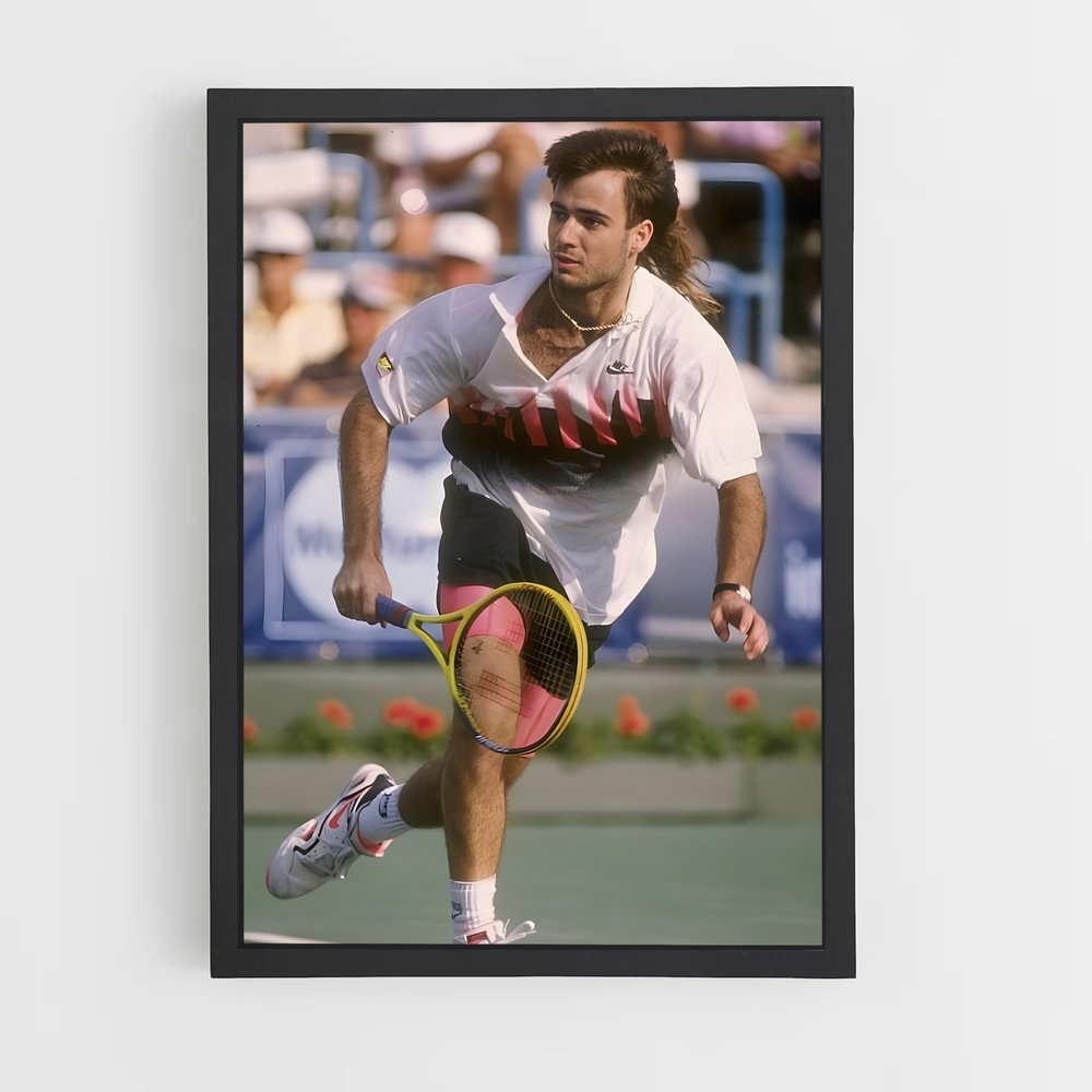 Poster Mullet Andre Agassi – affiche Tennis (vue 2)