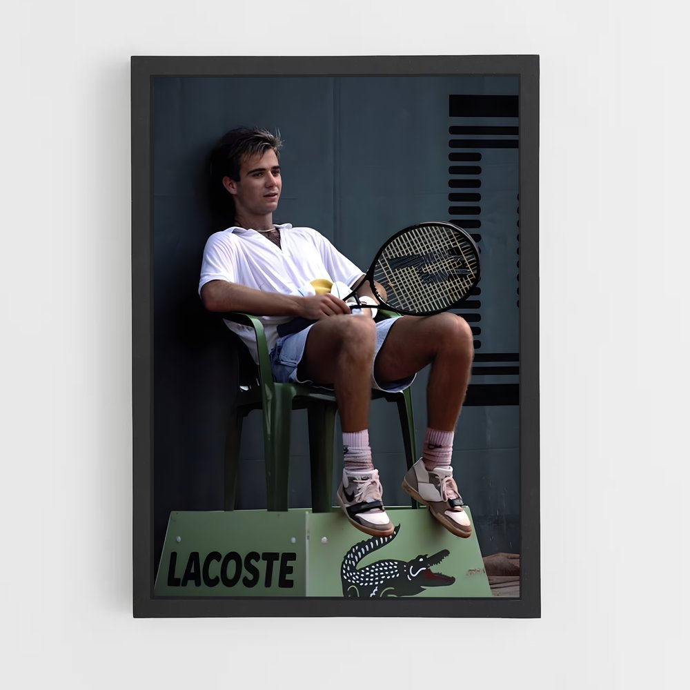 Poster Andre Agassi Lacoste – affiche Tennis (vue 2)