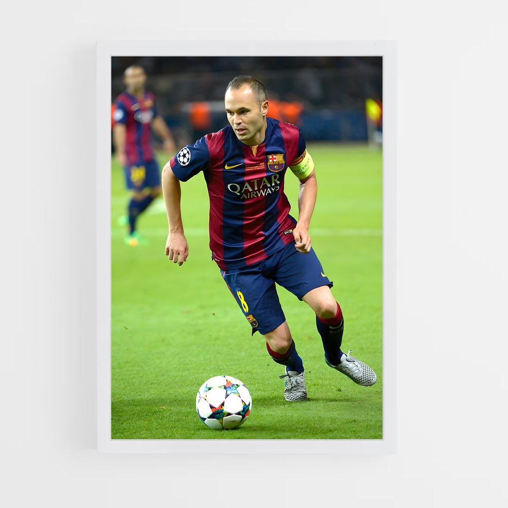 Poster Andrés Iniesta Ballon – affiche Football (vue 3)
