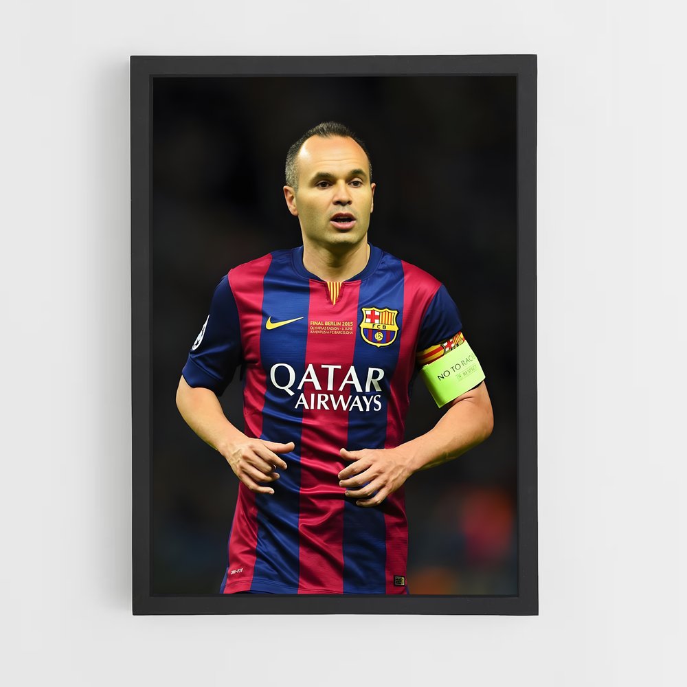 Poster Andrés Iniesta Barcelone – affiche Football (vue 2)