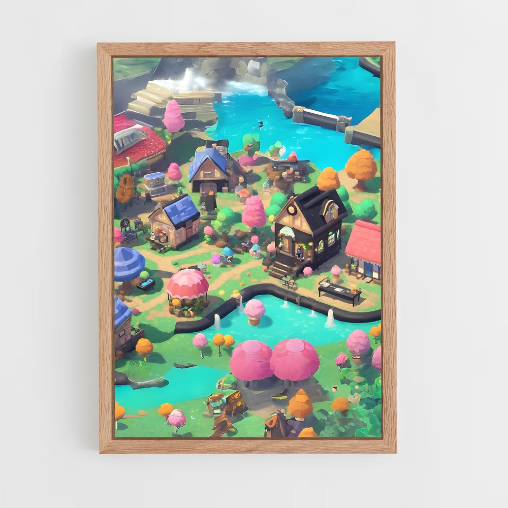 Poster Village Animal Crossing (vue 4)