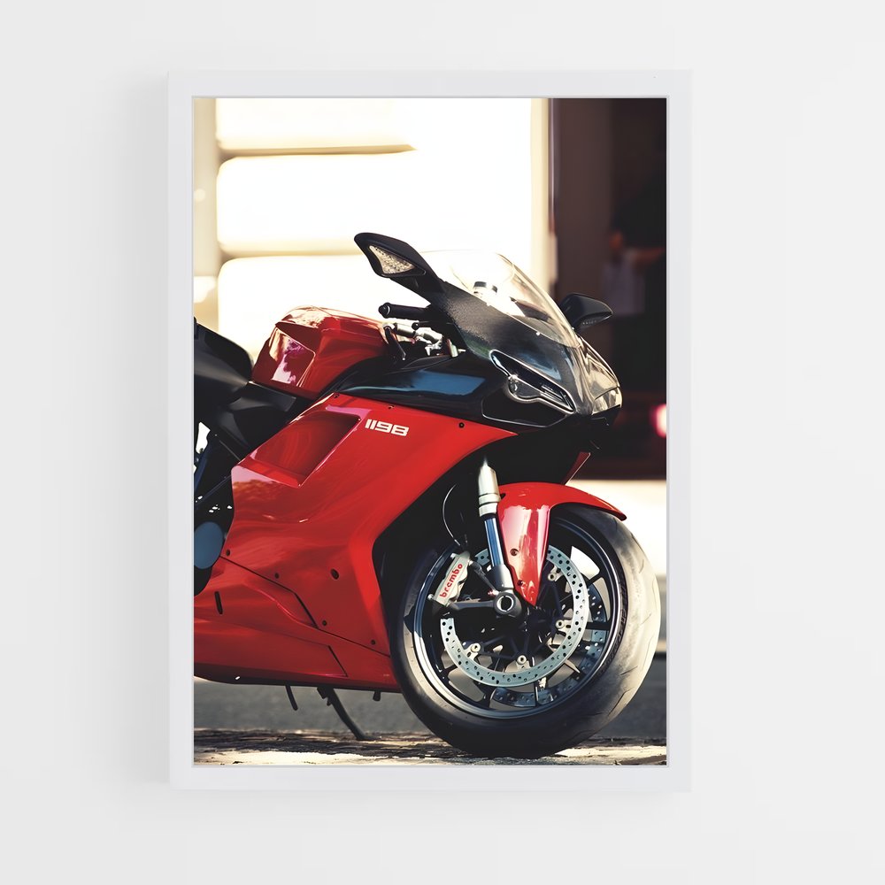 Poster motocyclette rouge route sinueuse – affiche Ducati (vue 3)