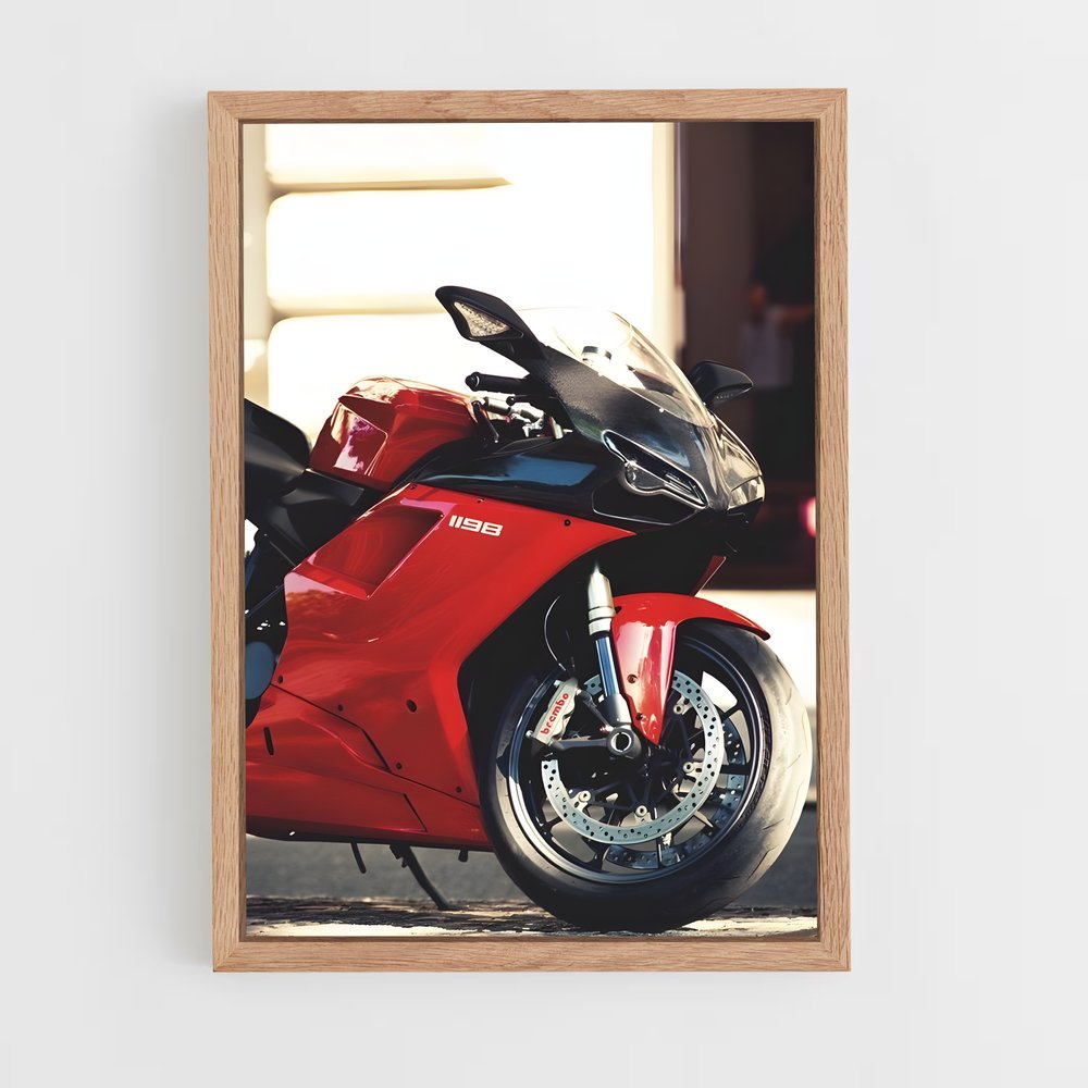 Poster motocyclette rouge route sinueuse – affiche Ducati (vue 4)