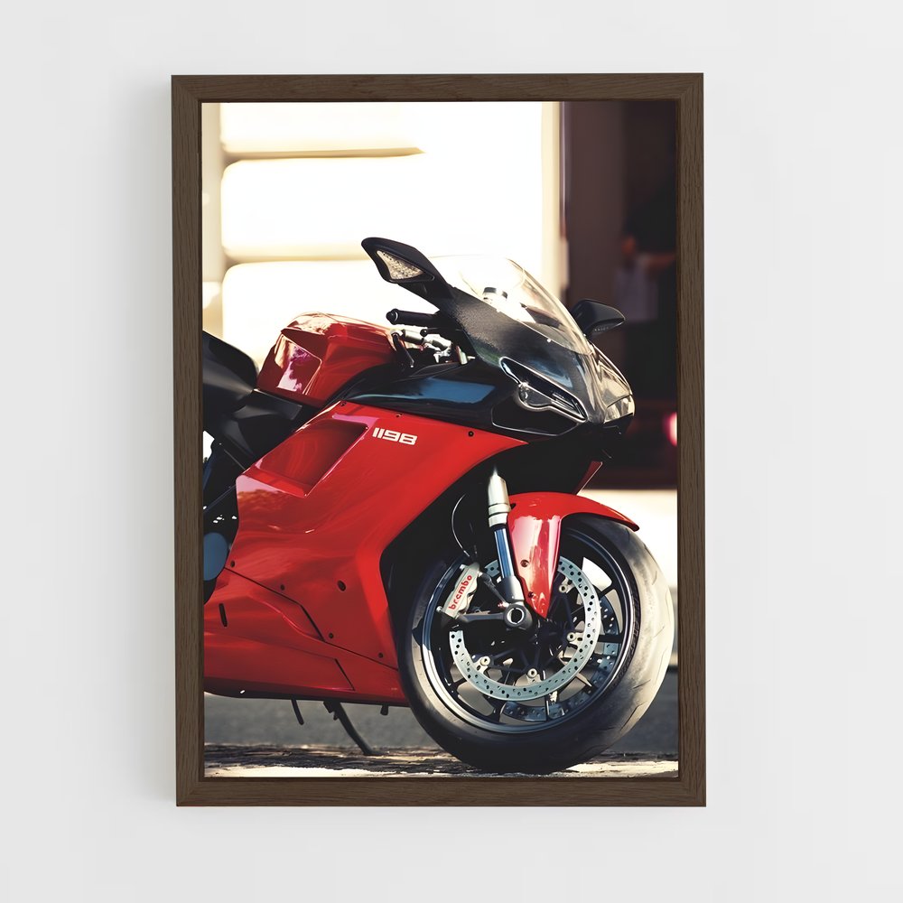 Poster motocyclette rouge route sinueuse – affiche Ducati (vue 5)
