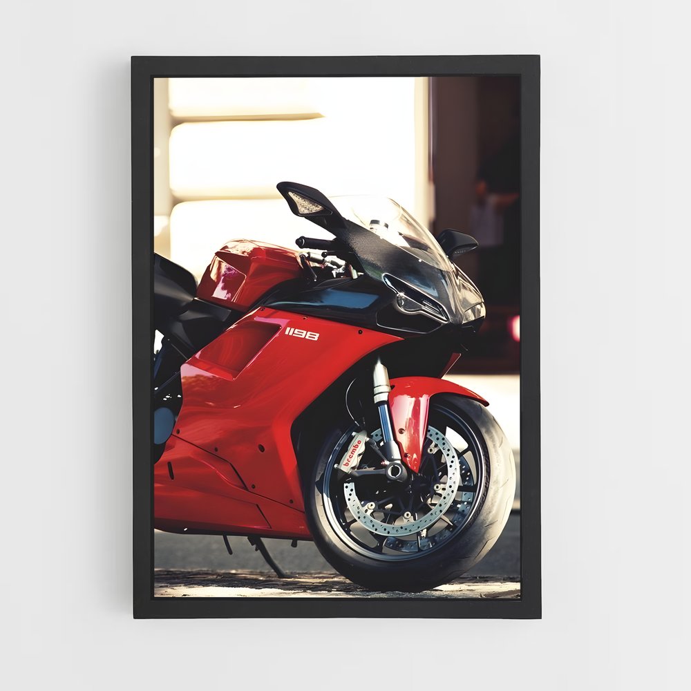 Poster motocyclette rouge route sinueuse – affiche Ducati (vue 2)