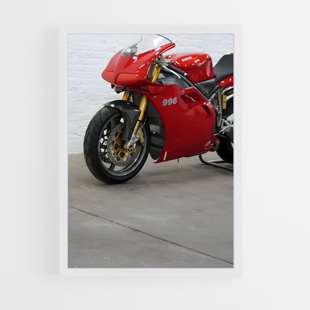 Poster Moto Rouge 996 – affiche Ducati (vue 3)