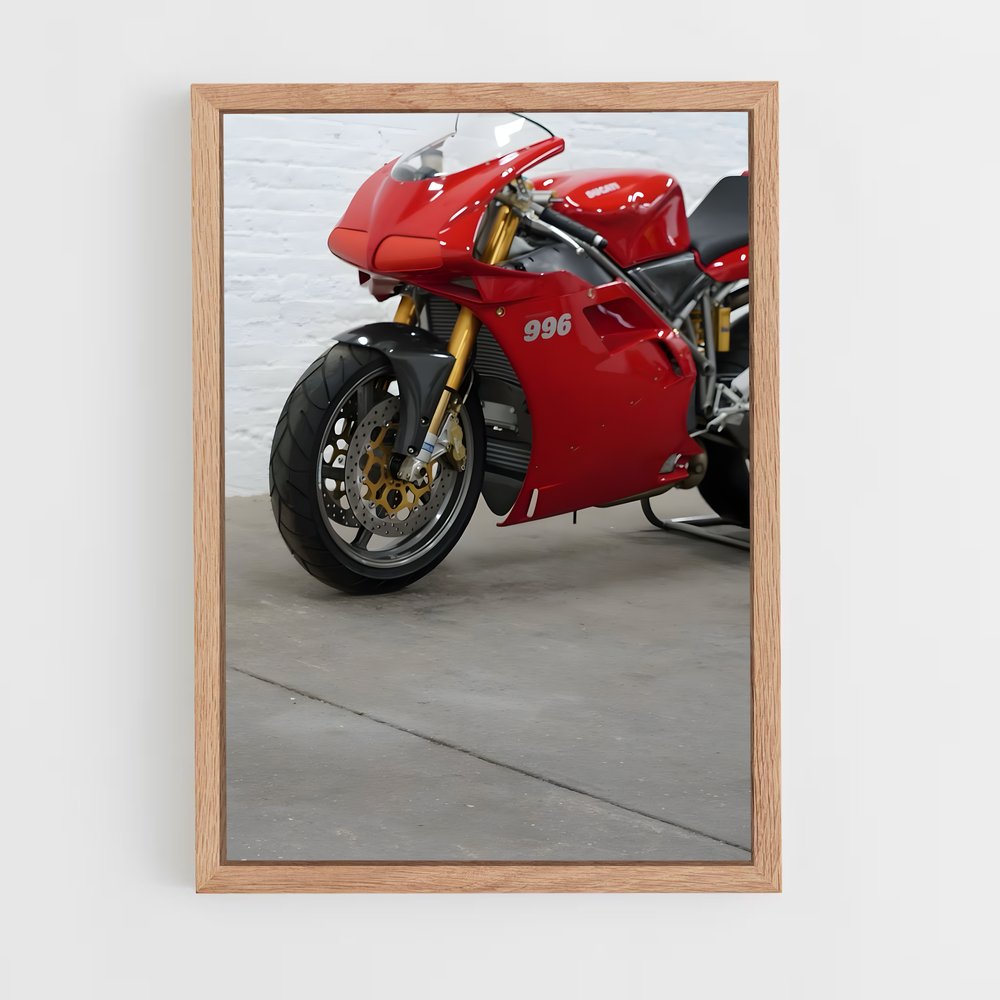 Poster Moto Rouge 996 – affiche Ducati (vue 4)