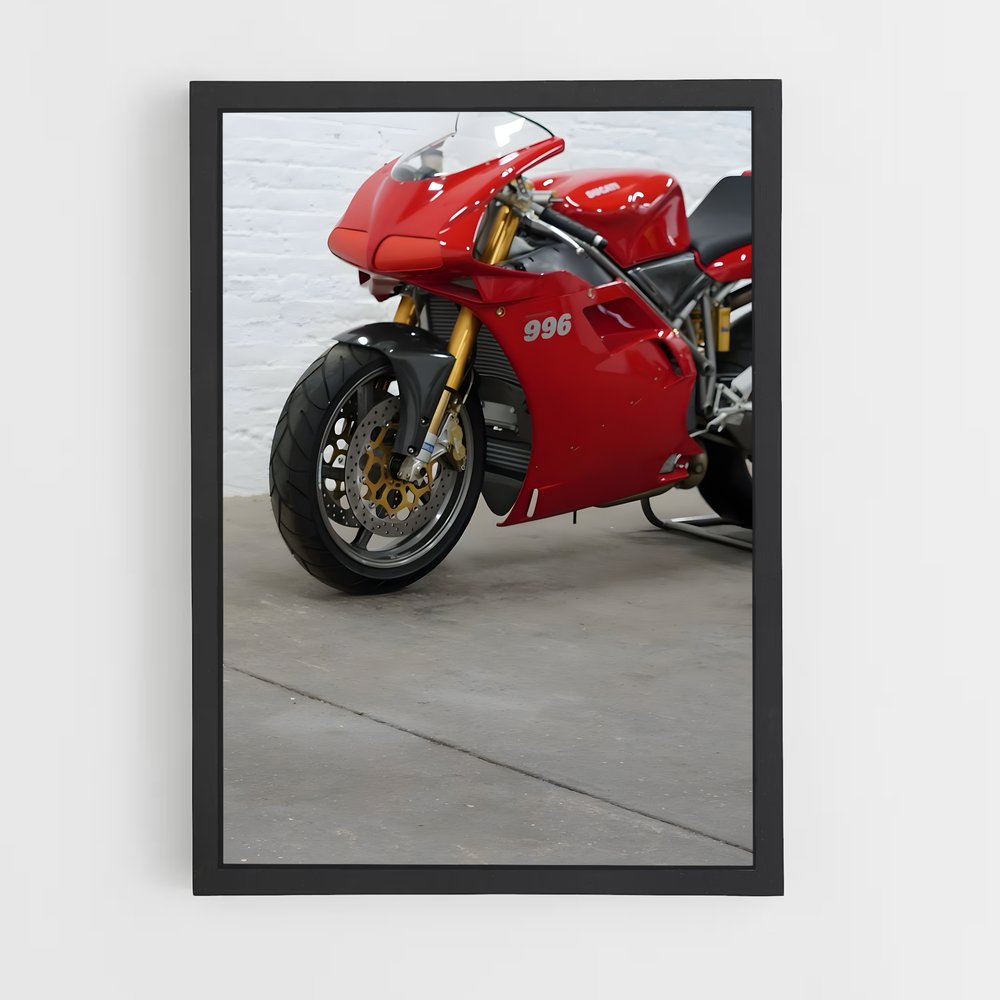Poster Moto Rouge 996 – affiche Ducati (vue 2)