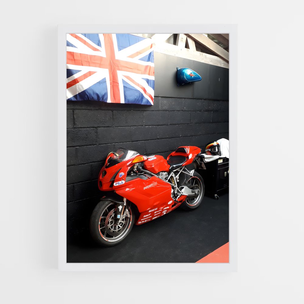Poster Rouge Mécanique – affiche Ducati (vue 3)