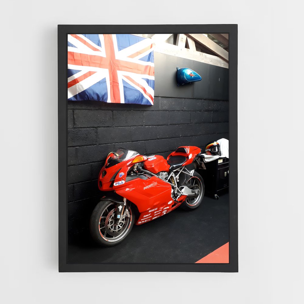 Poster Rouge Mécanique – affiche Ducati (vue 2)