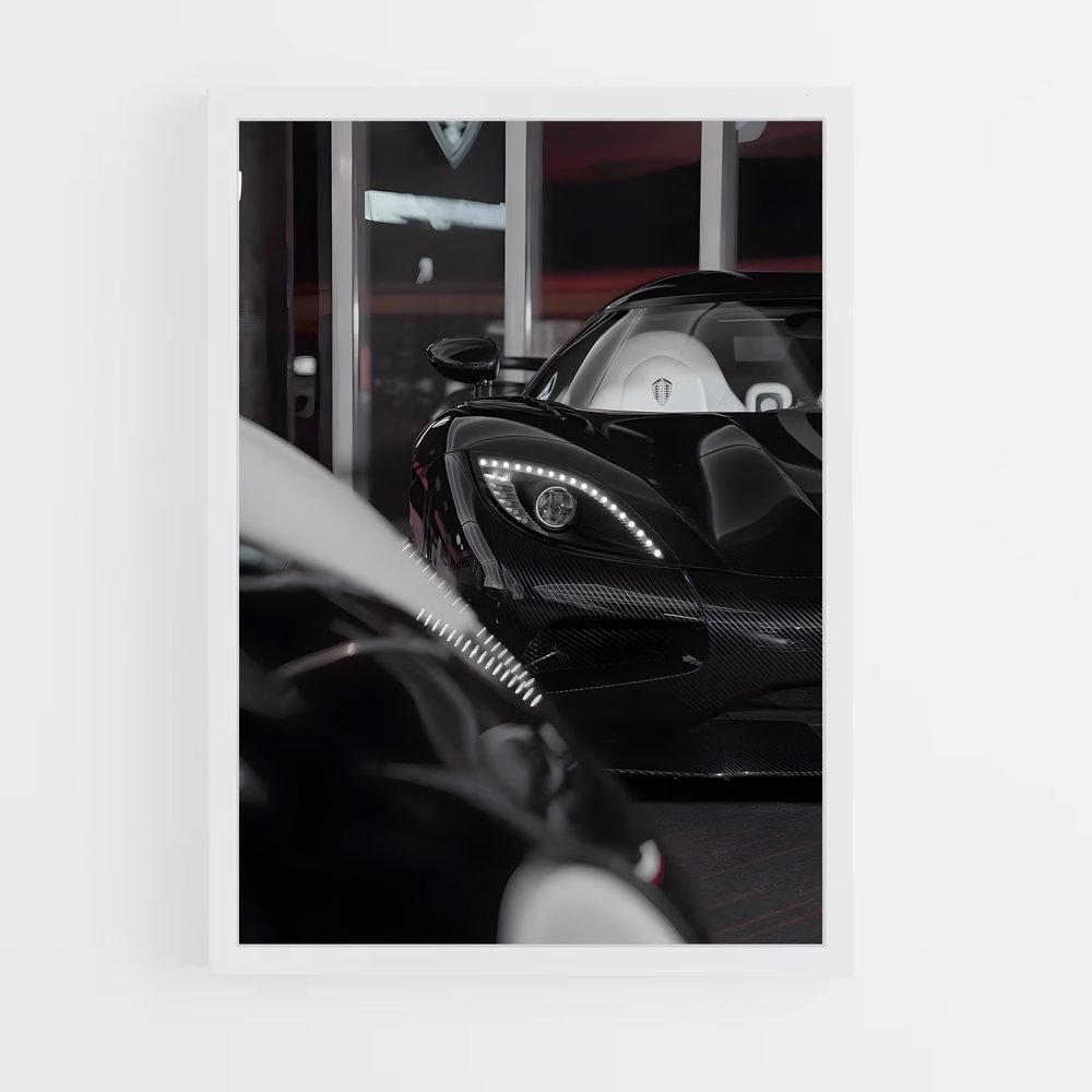 Poster Mécanique Noire – affiche Koenigsegg (vue 3)
