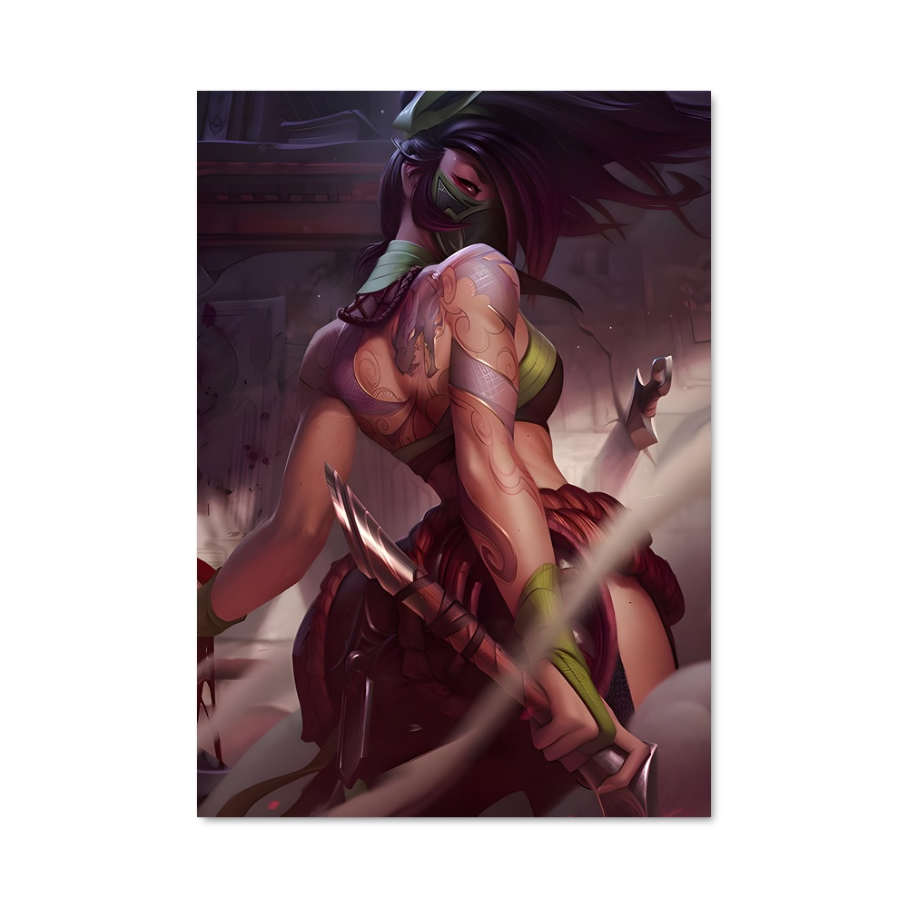 Poster Akali Vert – affiche League Of Legends