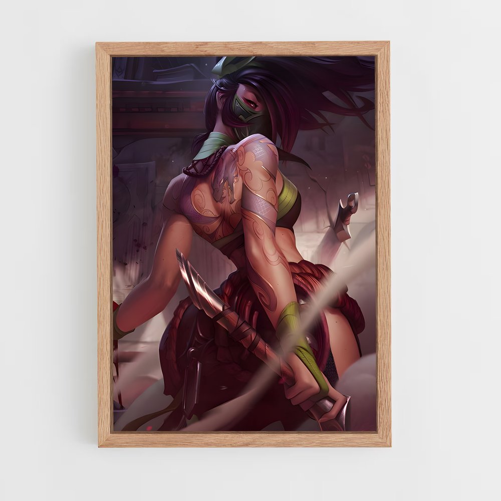 Poster Akali Vert – affiche League Of Legends (vue 4)
