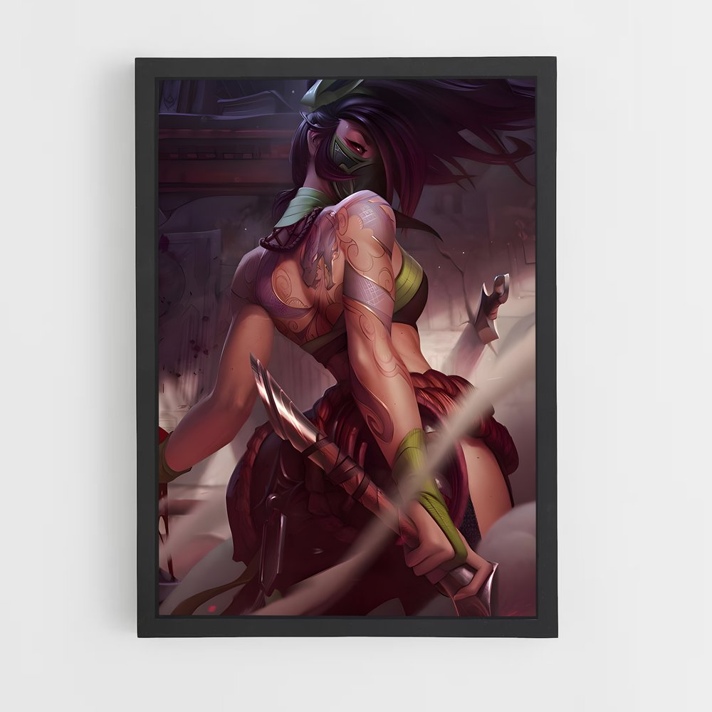 Poster Akali Vert – affiche League Of Legends (vue 2)