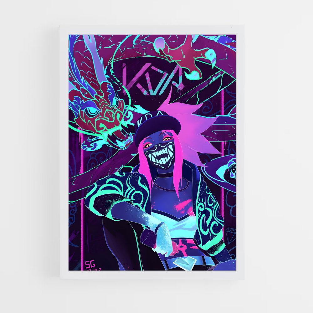 Poster Akali en Mode Rebel – affiche League Of Legends (vue 3)