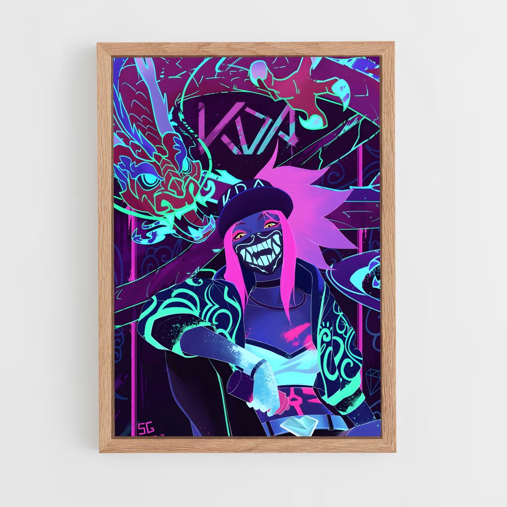 Poster Akali en Mode Rebel – affiche League Of Legends (vue 4)