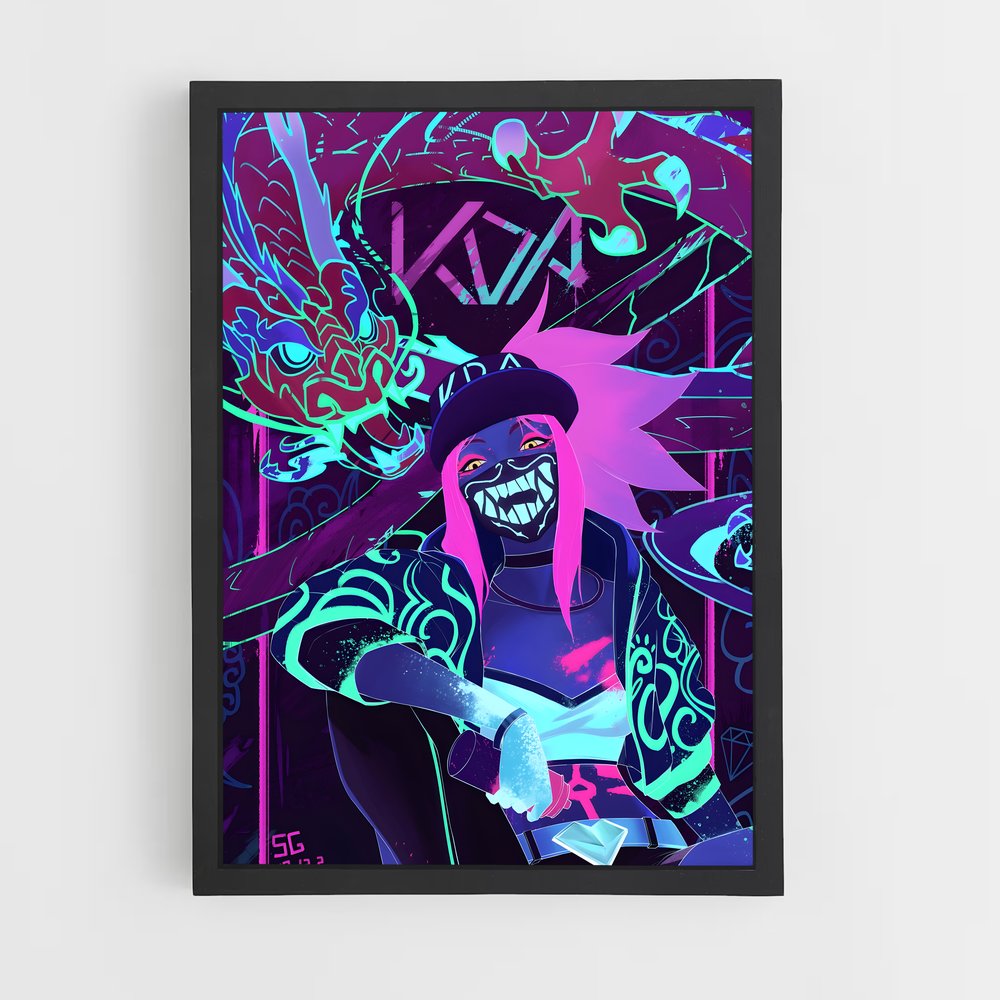Poster Akali en Mode Rebel – affiche League Of Legends (vue 2)