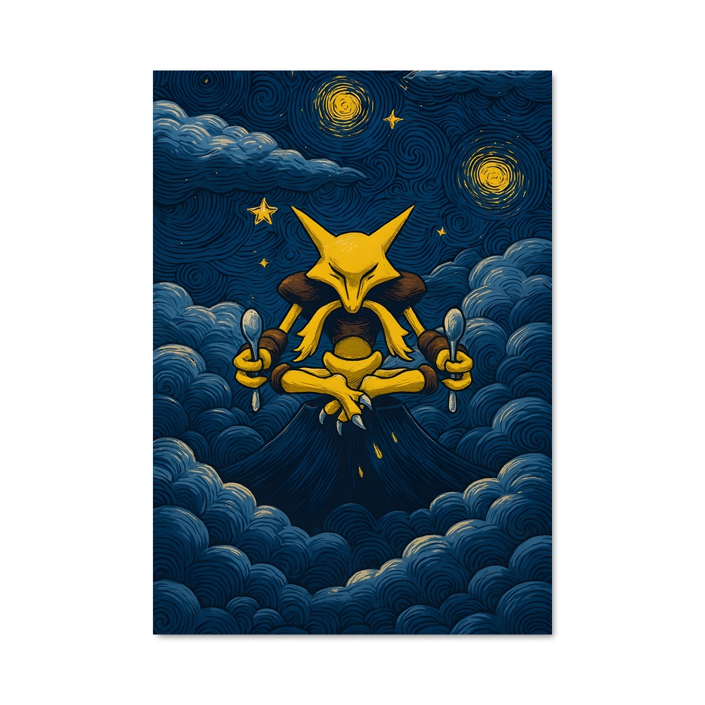 Poster Alakazam Étoiles – affiche Pokemon