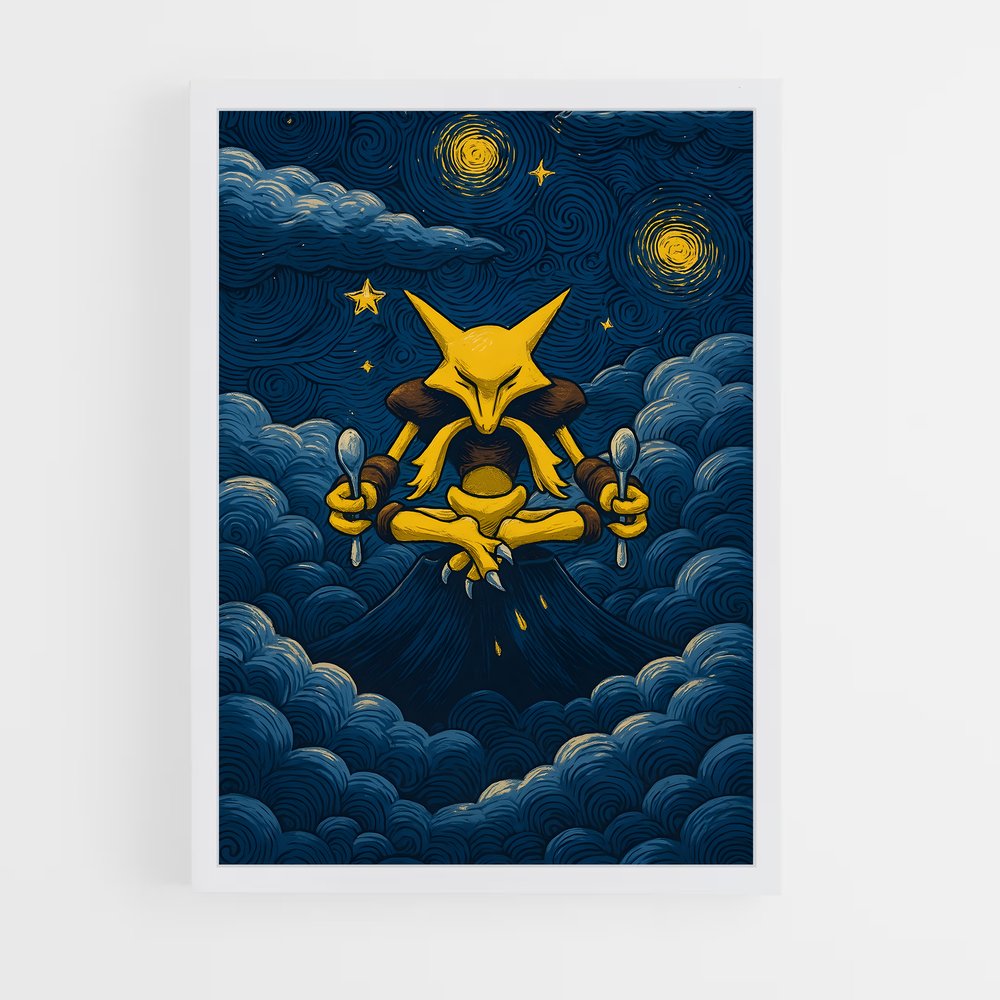 Poster Alakazam Étoiles – affiche Pokemon (vue 3)