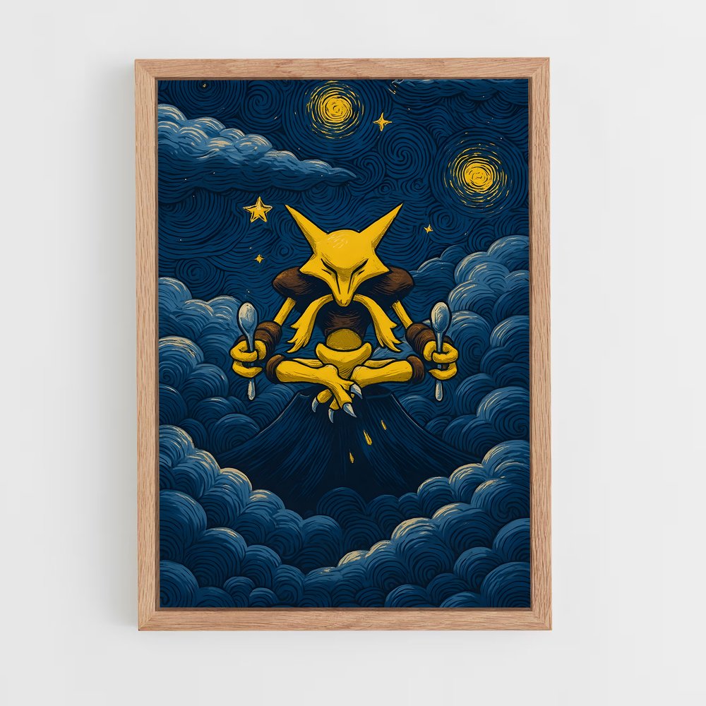 Poster Alakazam Étoiles – affiche Pokemon (vue 4)