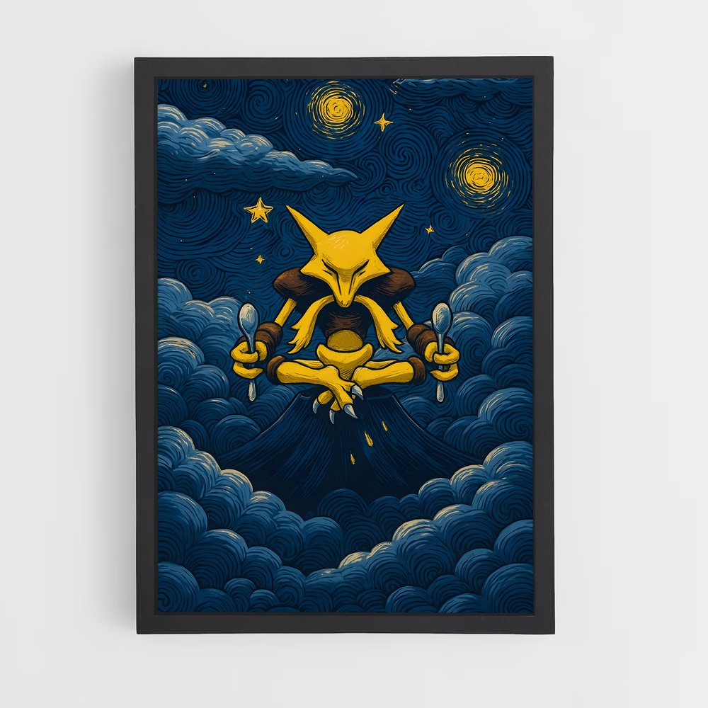 Poster Alakazam Étoiles – affiche Pokemon (vue 2)