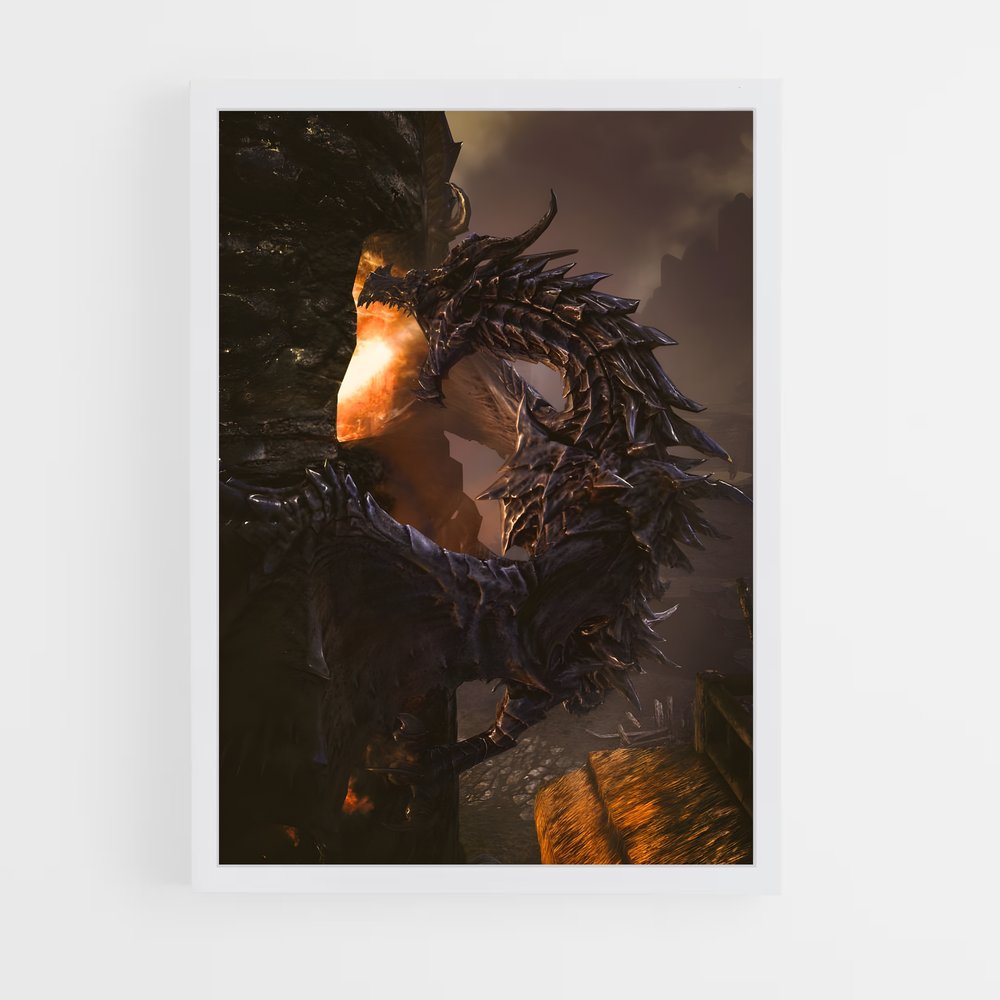 Poster Alduin le Dragon Prytanéen – affiche Skyrim (vue 3)