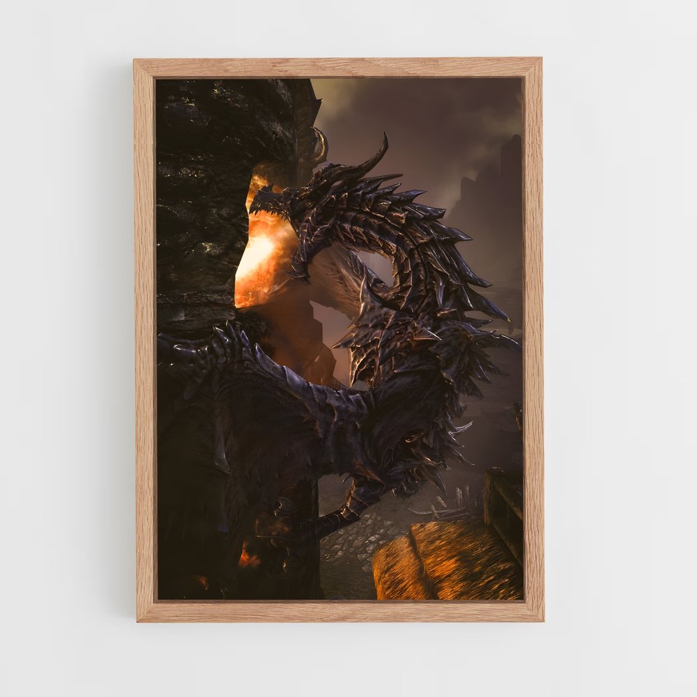 Poster Alduin le Dragon Prytanéen – affiche Skyrim (vue 4)